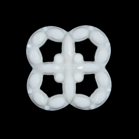 Italian White Decorative Plastic Button - 44L/28mm