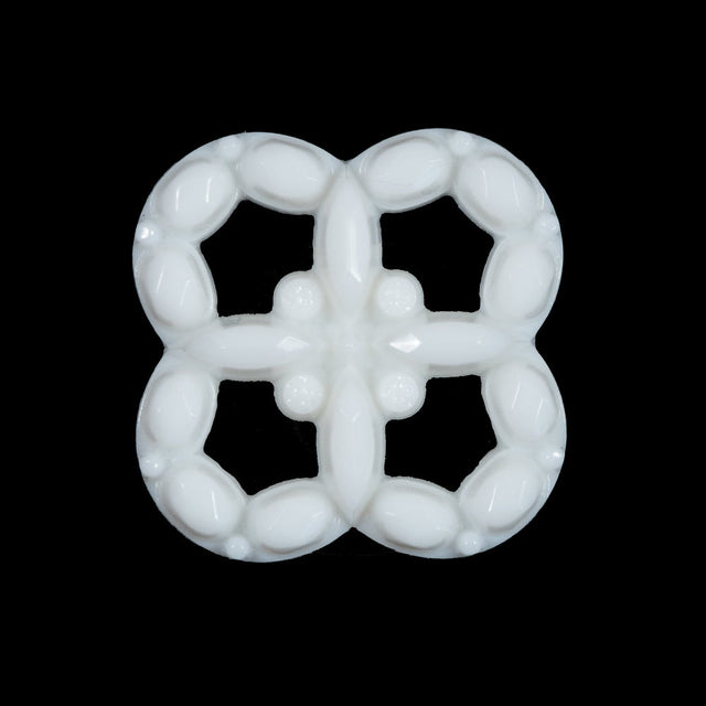 Italian White Decorative Plastic Button - 44L/28mm