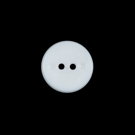 White Italian 2 Hole Button - 24L/15mm
