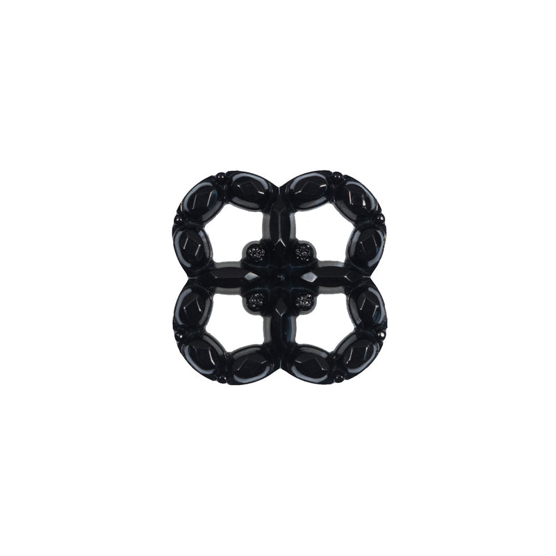 Italian Black Decorative Plastic Button - 36L/23mm