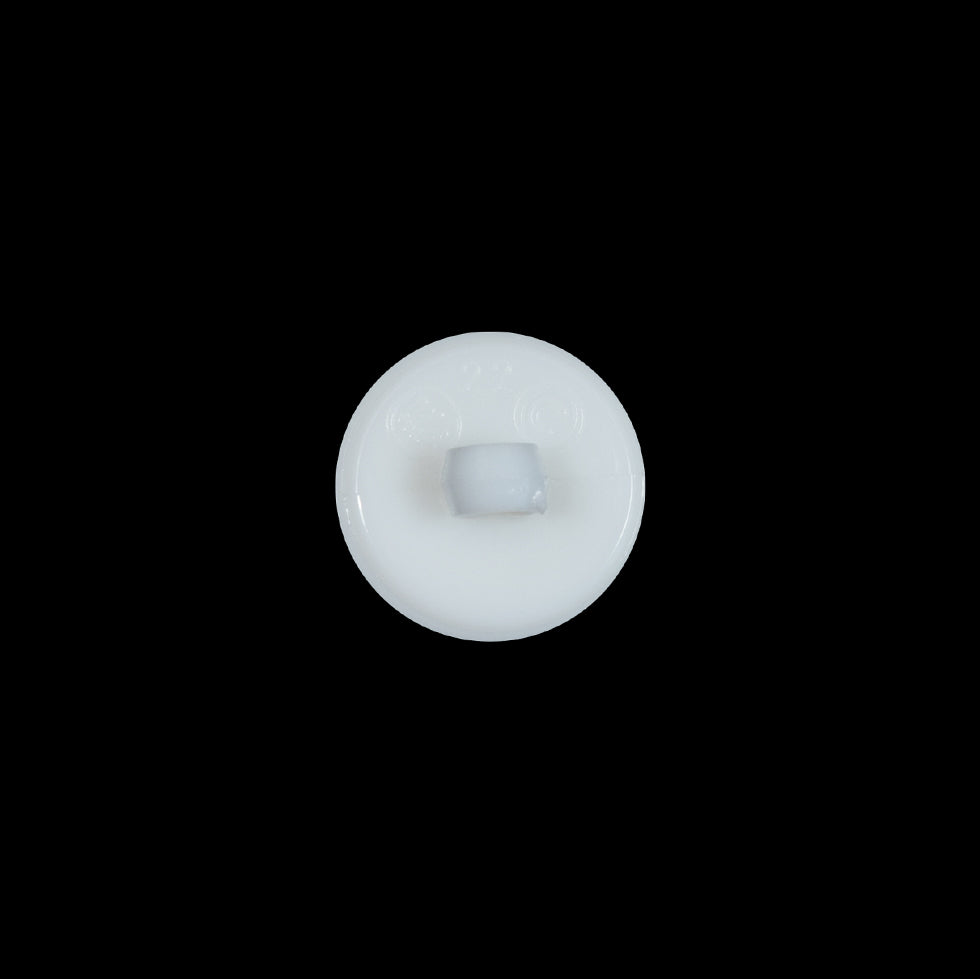 Italian White Plastic Shank Back Button - 22L/14mm