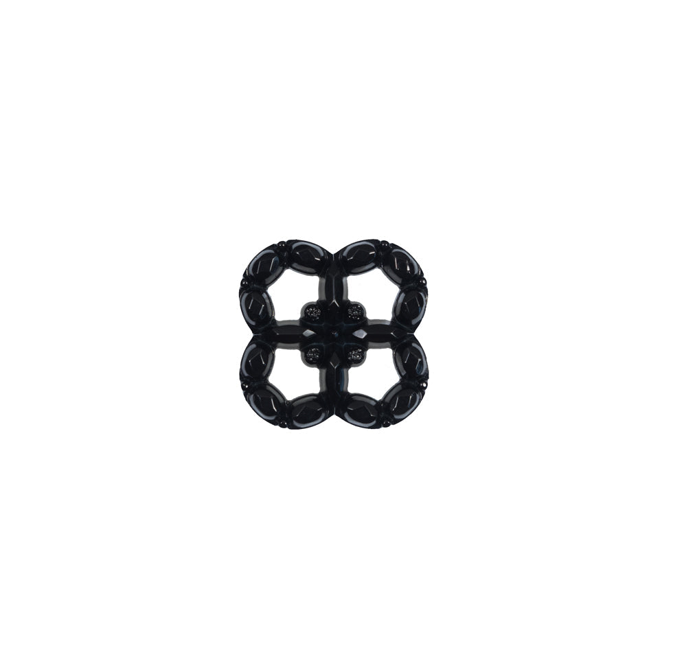 Italian Black Decorative Plastic Button - 20L/12.5mm