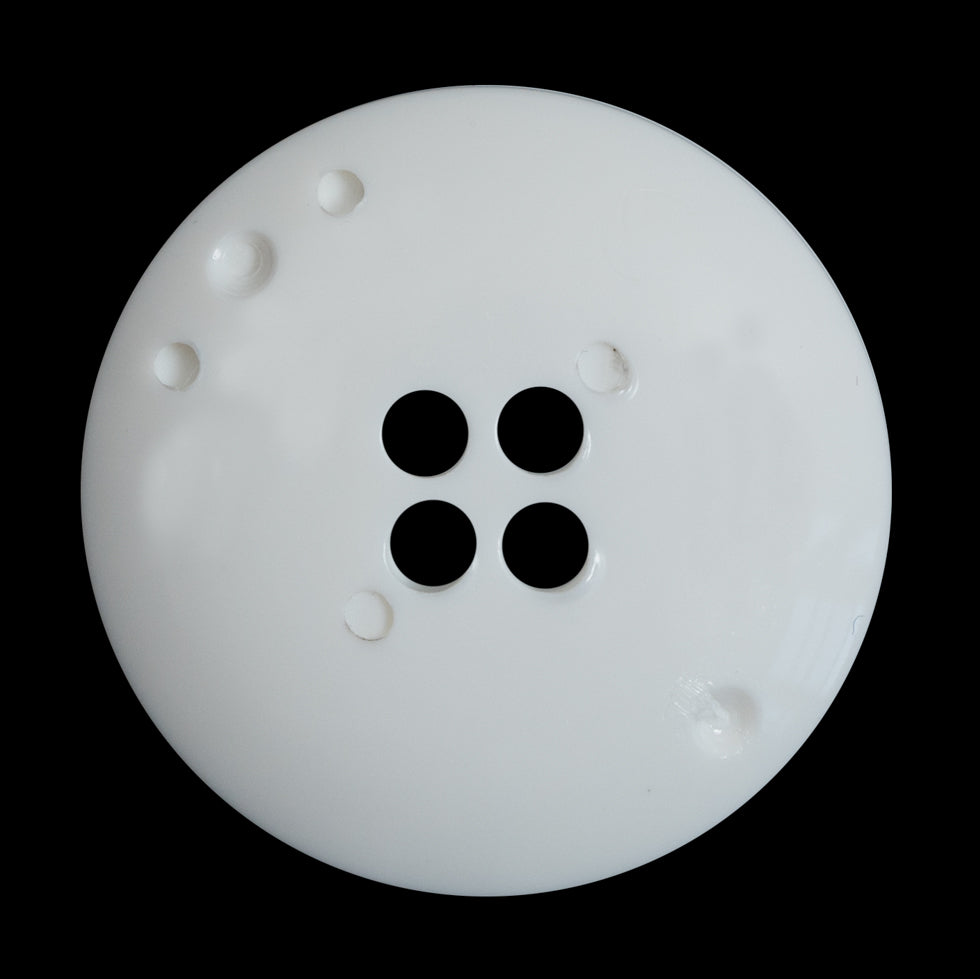 White Plastic 4-Hole Button - 54L/34mm