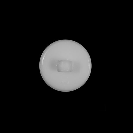 White Bevel Cut Plastic Button - 24L/15mm