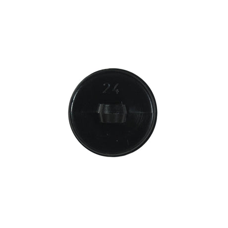 Black Bevel Cut Plastic Button - 24L/15mm