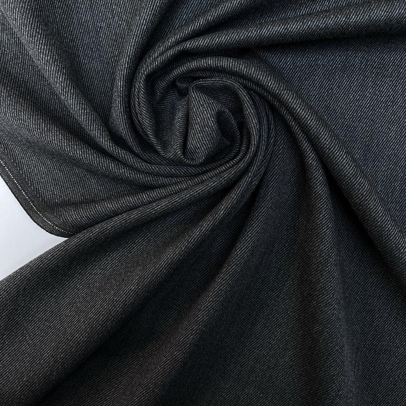 Wool Tweed Gray Black Melange