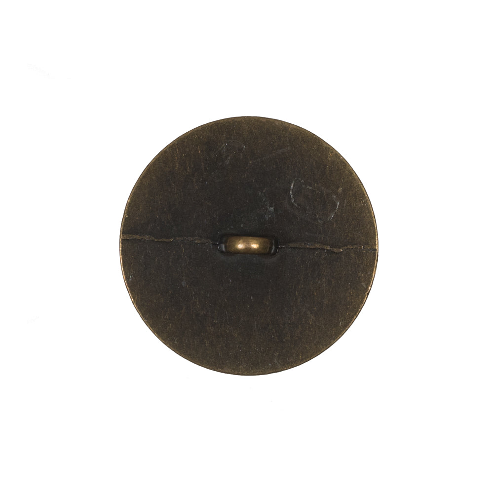 Italian Antique Gold Floral Metal Shank Back Button - 36L/23mm