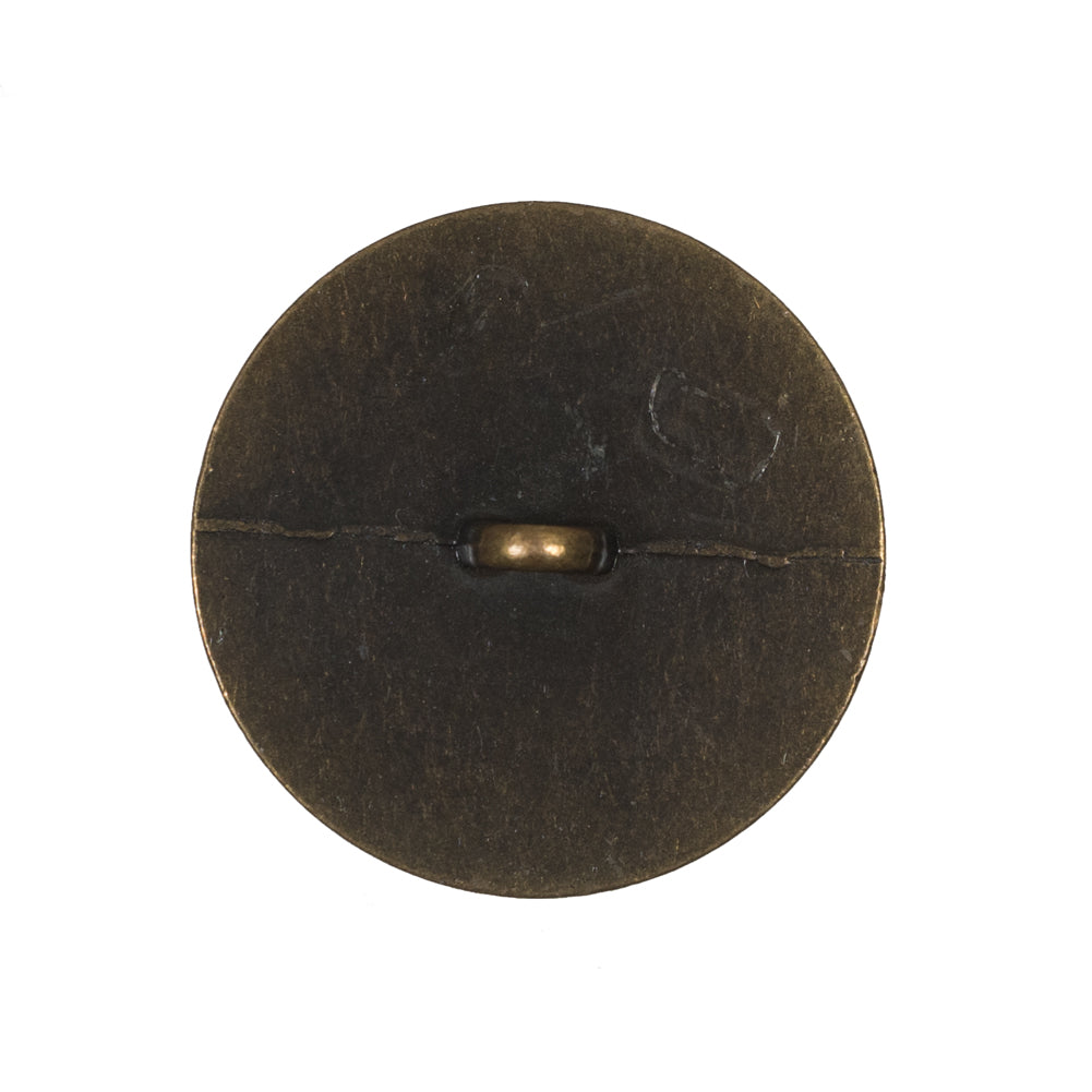 Italian Antique Gold Floral Metal Shank Back Button - 40L/25.5mm