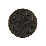 Italian Antique Gold Floral Metal Shank Back Button - 40L/25.5mm