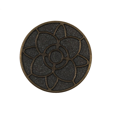 Italian Antique Gold Floral Metal Shank Back Button - 40L/25.5mm