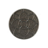 Italian Dark Silver Floral Metal Shank Back Button - 40L/25.5mm
