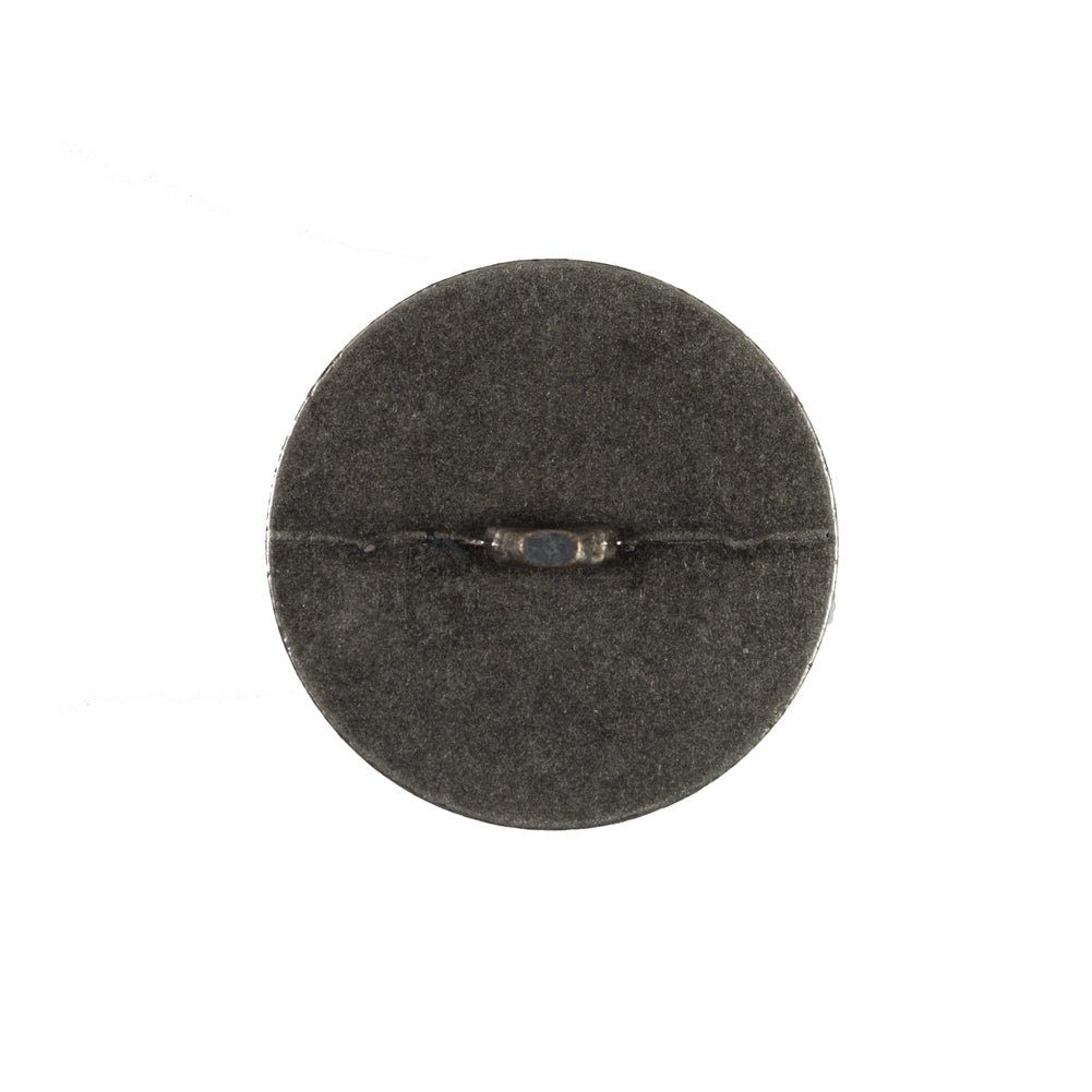 Italian Dark Silver Floral Metal Shank Back Button - 36L/23mm
