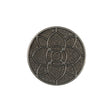 Italian Dark Silver Floral Metal Shank Back Button - 36L/23mm