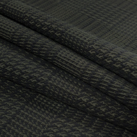 Olive and Black Glen Plaid Stretch Brocade