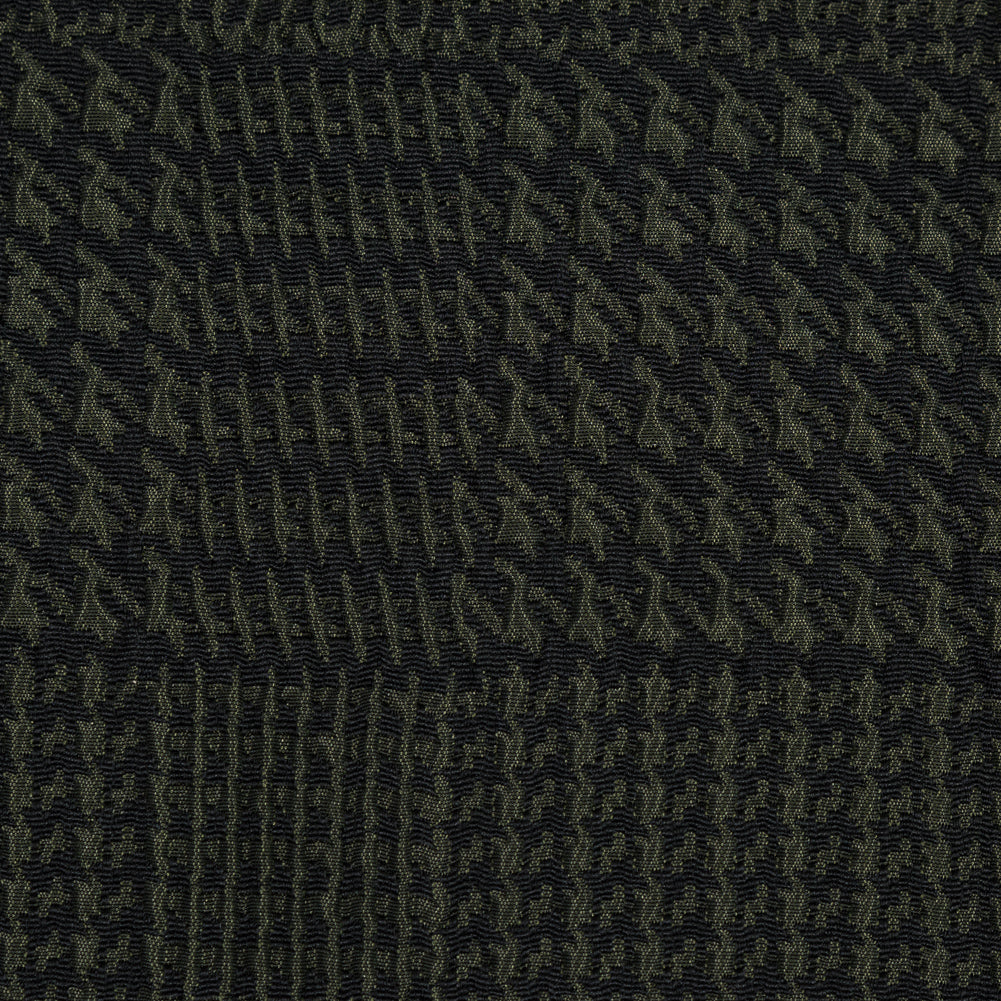 Olive and Black Glen Plaid Stretch Brocade