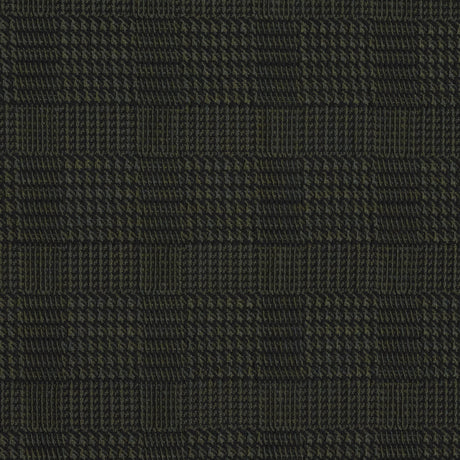 Olive and Black Glen Plaid Stretch Brocade