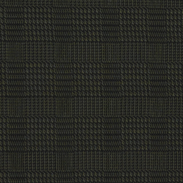 Olive and Black Glen Plaid Stretch Brocade