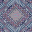 Purple, Florescent Pink and White Printed Crinkled Chiffon
