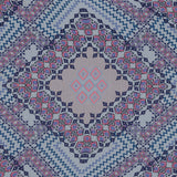 Purple, Florescent Pink and White Printed Crinkled Chiffon