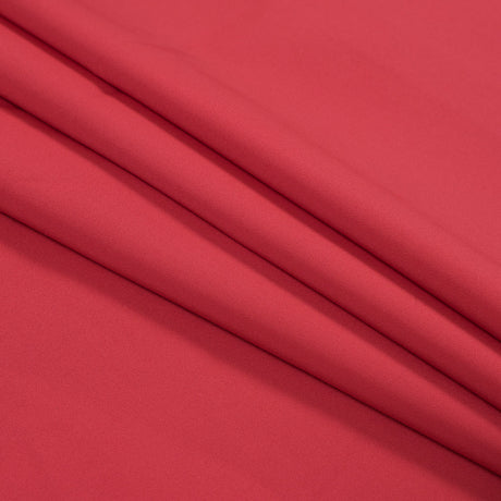 Red Coral Stretch Polyester and Viscose Woven