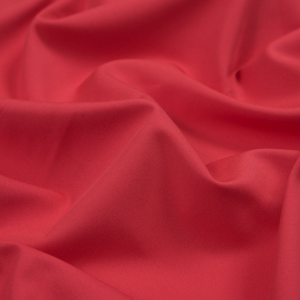 Red Coral Stretch Polyester and Viscose Woven