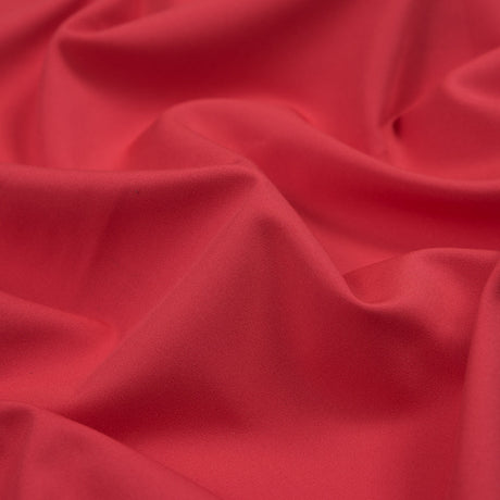 Red Coral Stretch Polyester and Viscose Woven
