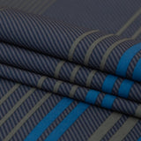 Green Stripe Printed Stretch Polyester Woven