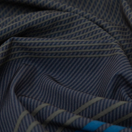 Green Stripe Printed Stretch Polyester Woven