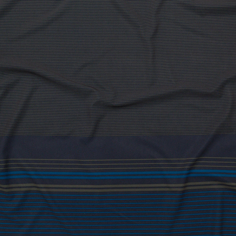 Green Stripe Printed Stretch Polyester Woven