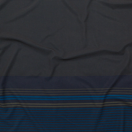 Green Stripe Printed Stretch Polyester Woven