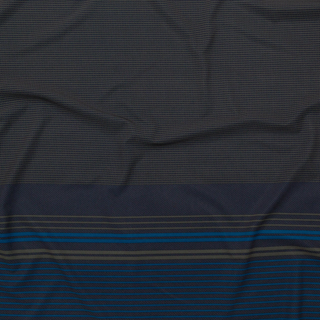 Green Stripe Printed Stretch Polyester Woven
