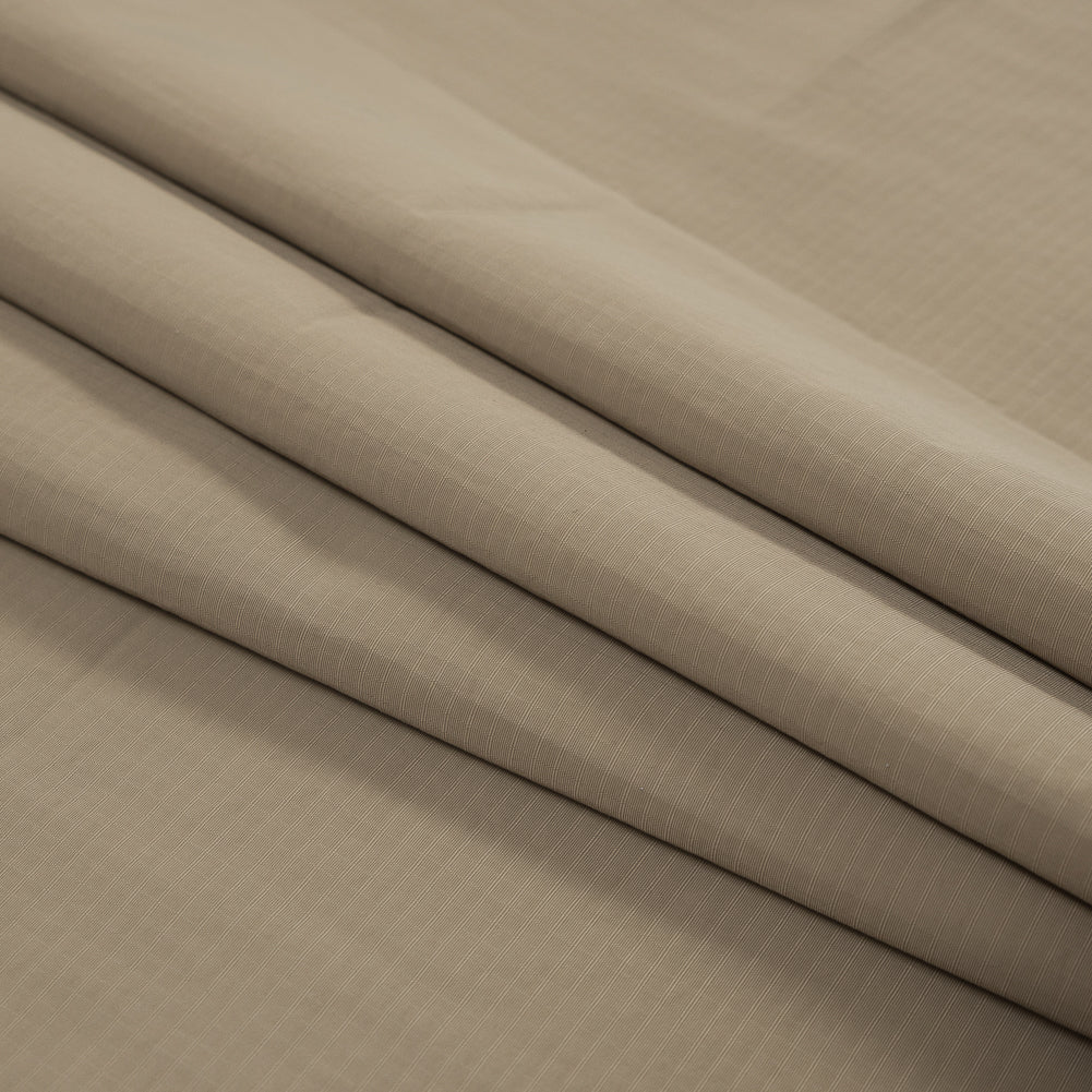 Beige Tonal Striped Nylon Faille