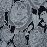 Black and Silver Rose Jacquard Panel