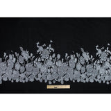 Black and Silver Rose Jacquard Panel