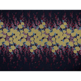 Navy, Yellow and Red Large-Scale Floral Jacquard Panel