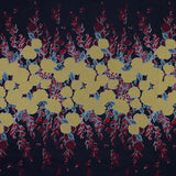 Navy, Yellow and Red Large-Scale Floral Jacquard Panel