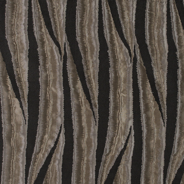 Gold and Black Abstract Polyester Brocade