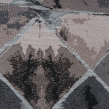 Pink, Silver and Black Abstract Diamond Brocade