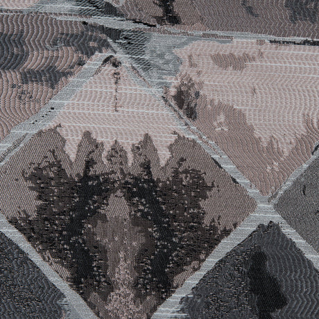 Pink, Silver and Black Abstract Diamond Brocade