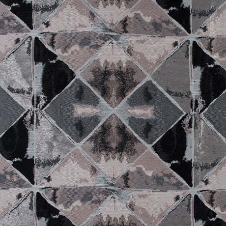 Pink, Silver and Black Abstract Diamond Brocade