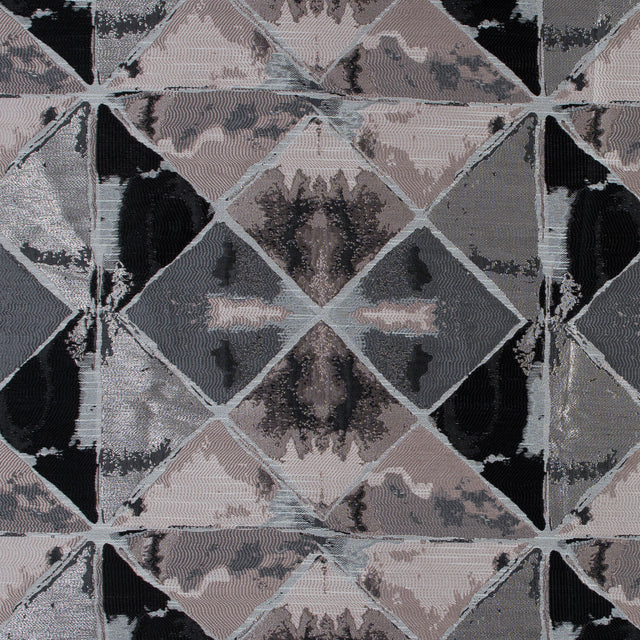 Pink, Silver and Black Abstract Diamond Brocade
