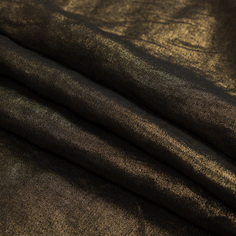 Simone Black Lightweight Woven with Metallic Gold Foil