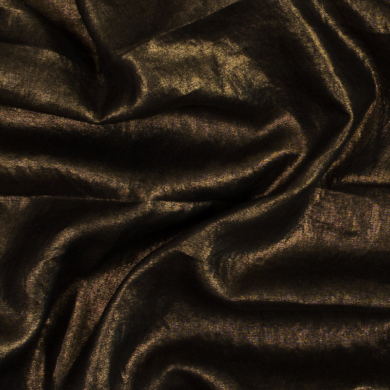 Simone Black Lightweight Woven with Metallic Gold Foil