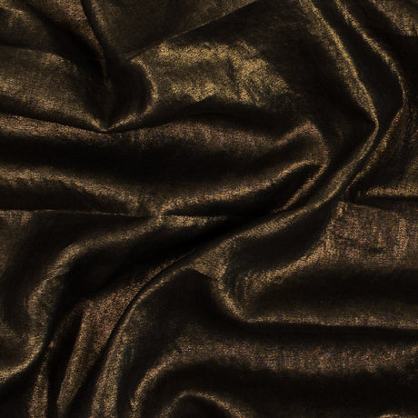 Simone Black Lightweight Woven with Metallic Gold Foil