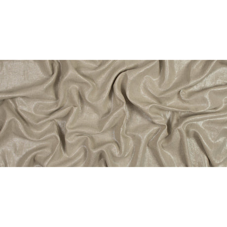 Medium Weight Linen Woven with Metallic Foiling - Oatmeal and Silver - Bianca Collection