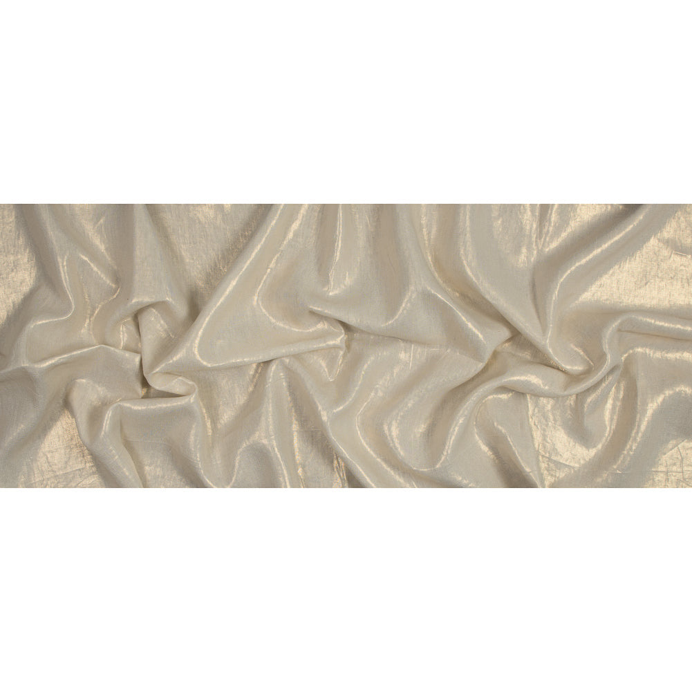 Medium Weight Linen Woven with Metallic Foiling - Ivory and Gold - Bianca Collection
