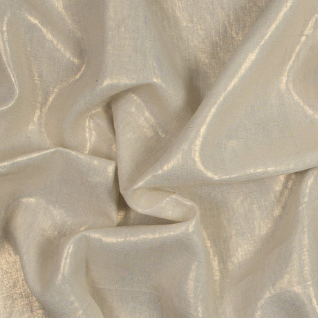 Medium Weight Linen Woven with Metallic Foiling - Ivory and Gold - Bianca Collection