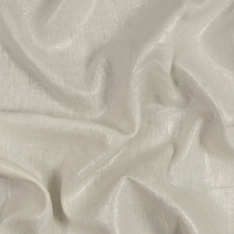 Medium Weight Linen Woven with Metallic Foiling - Ivory and Silver - Bianca Collection