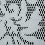 Wonder Mesh with Floral Faux Leather Embroidered Borders - Whisper White