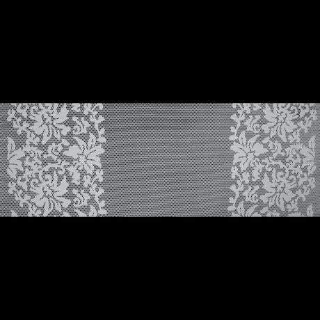 Wonder Mesh with Floral Faux Leather Embroidered Borders - Whisper White